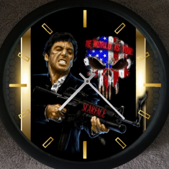 Scar face men\'s led clock
